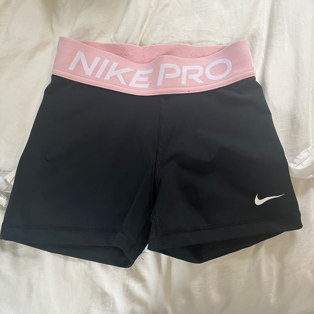 Nike pro shorts, pink waistband
